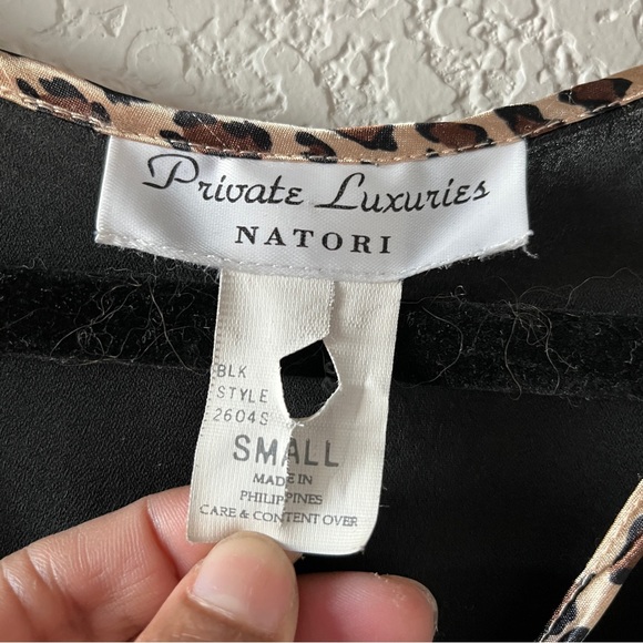 Black transparent open shirt by private luxury Natori - Picture 5 of 6